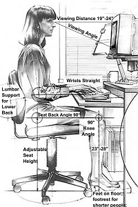 the ideal posture and position when using a computer