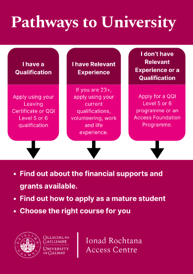 Diagram showing pathways to university