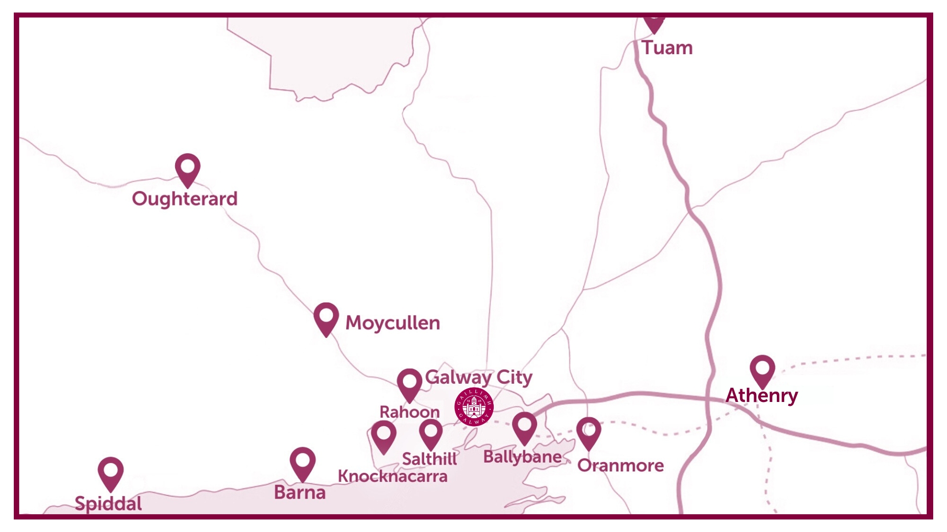 Rebranded map with new colours for accommodation website.