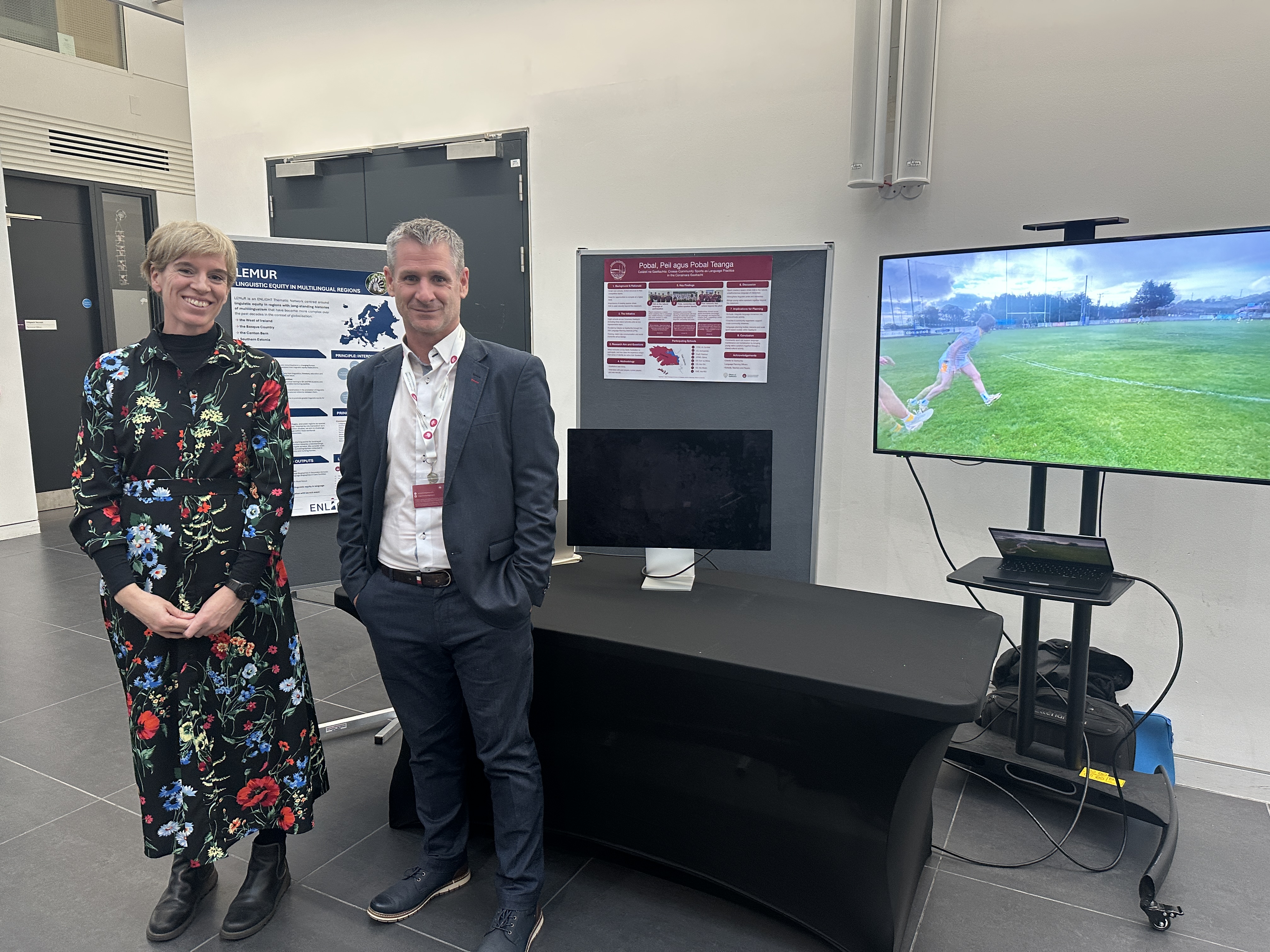 Dr Clíona Murray and Seán Ó Grádaigh at their exhibition stand