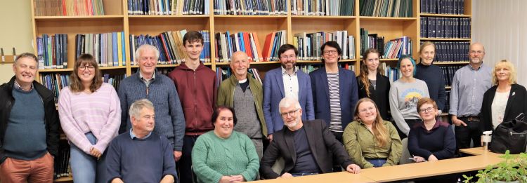 Group photograph of staff and students of Archaeology following lectures by Dr Ivo Stefan and Dr Tomas klir (centre of back row - 6th and 7th from the left), Charles University, Prague, 12 October 2022