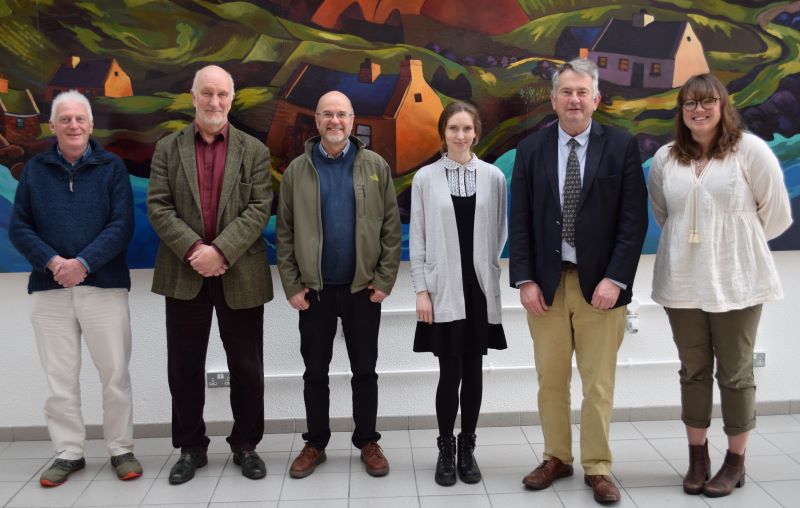 Lucia Gdovinova lecture 29 Nov. 2022
(L-R) Hugh Gallagher (MA candidate, Archaeology), Dr Stefan Bergh, Dr Carleton Jones, Dr Kieran O'Conor, Kylie Crowder (PhD candidate, Archaeology).