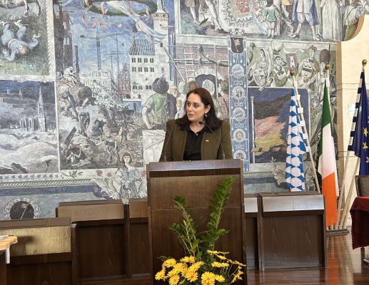 Tara representing the Consulate General of Ireland in the historic City Council chamber of Würzburg