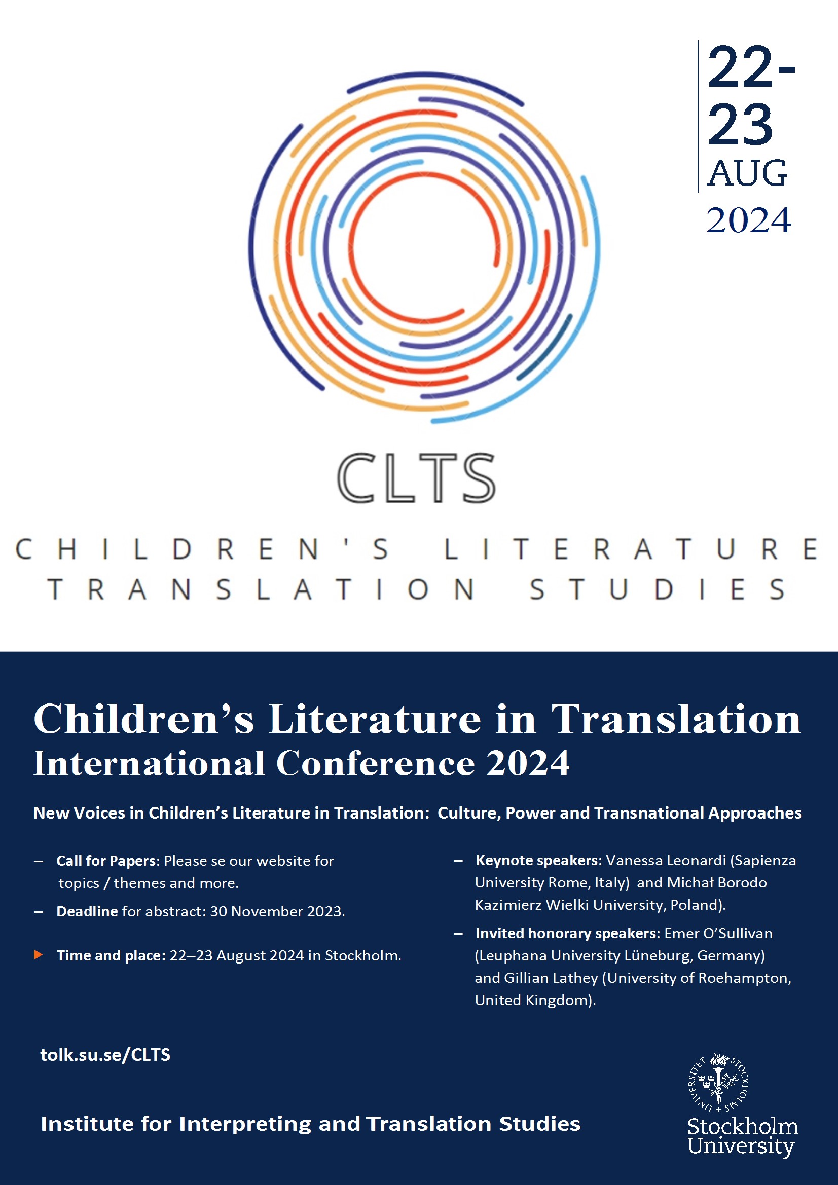 Poster for The International Conference in Children’s Literature and Translation Studies