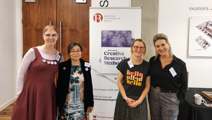 Pictured: Consulting Editor Helen Kara, Editors-in-Chief Su-Ming Khoo, Sophie Woodward, and Harriet 