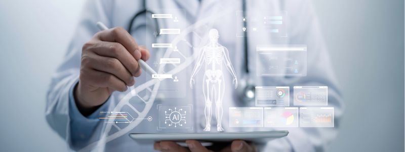 Doctor using technology