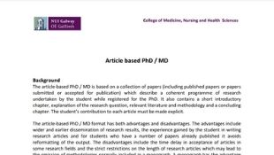 Article Based PhD / MD