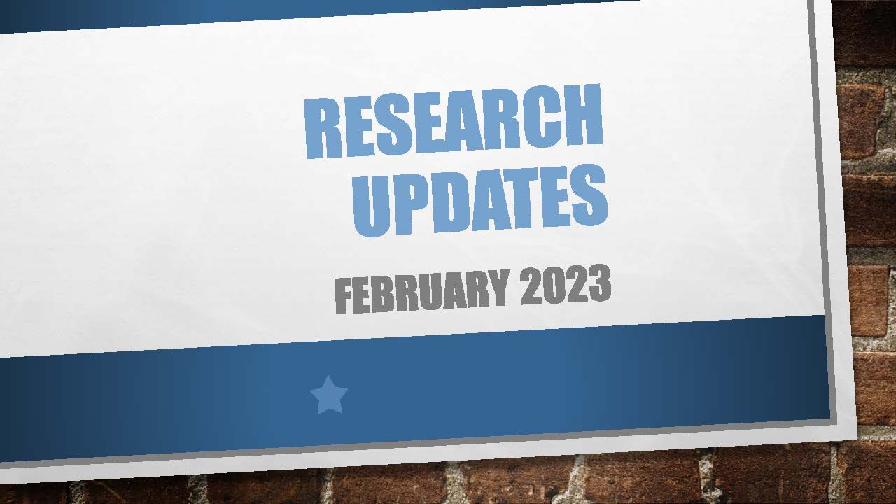 Research Updates February 2023