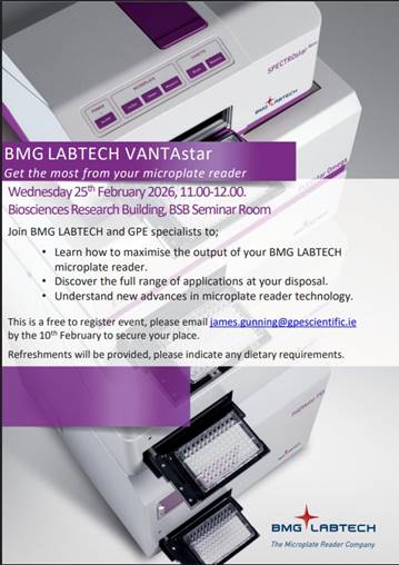 A brochure advertisement for a microplate reader equipment