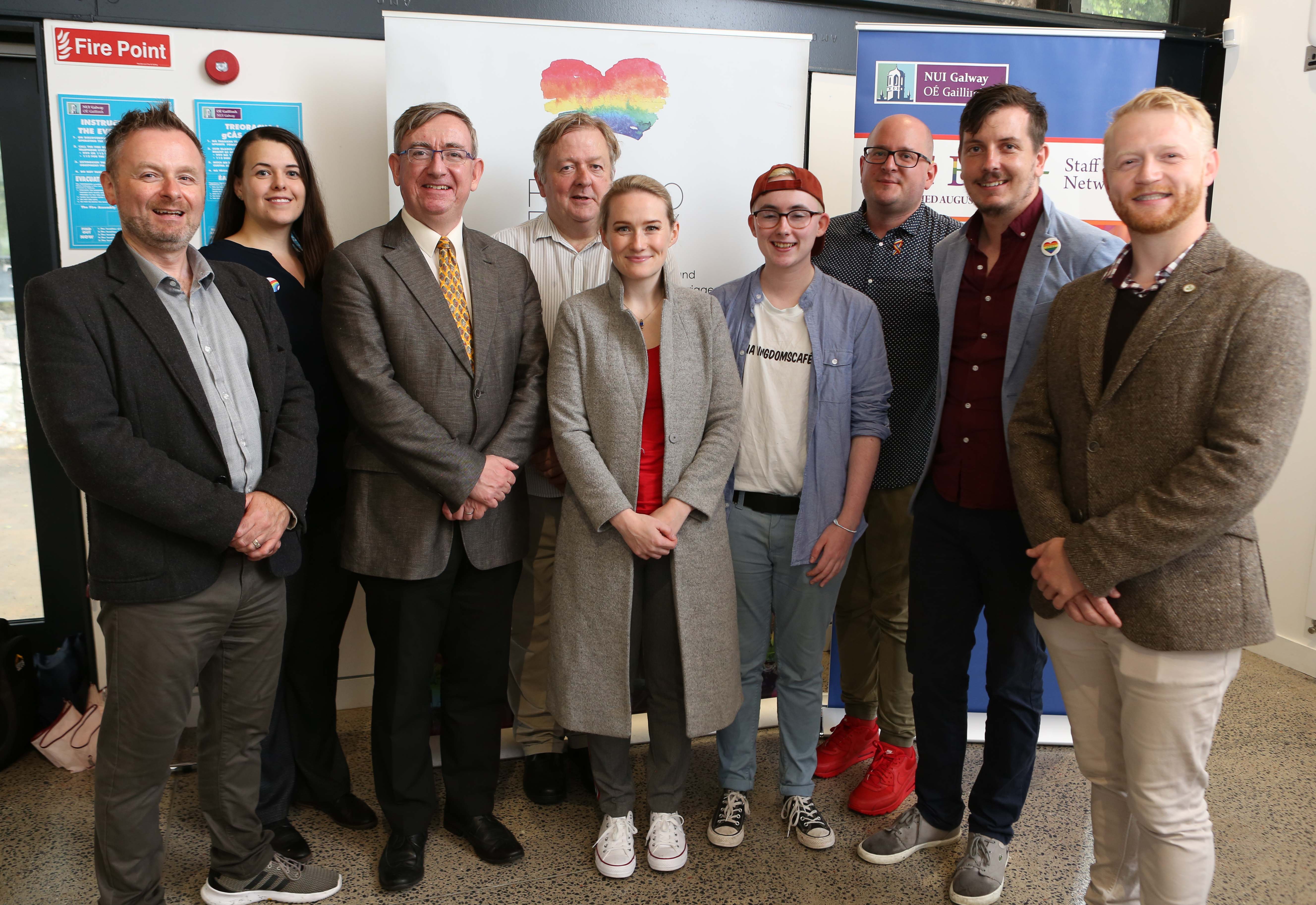 LGBT+ Staff network Executive with President at launch of Road to Equality exhibition