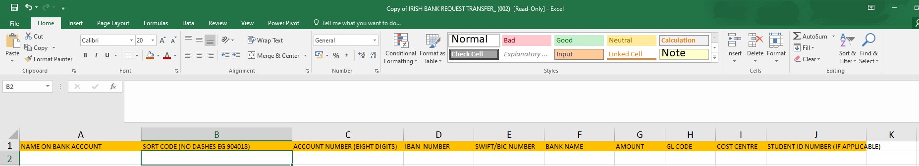 Online Microsoft Form Example