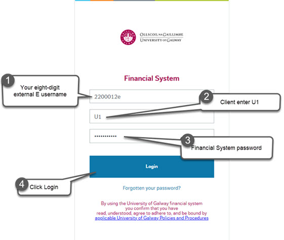 Financial System Login E user