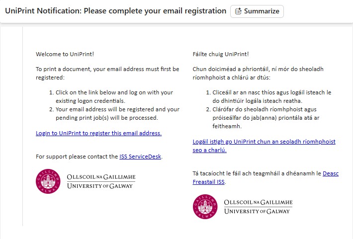 Email to link personal account