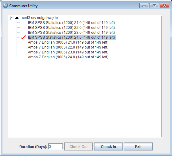 SPSS Commuter Licence 3