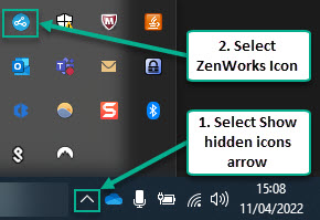 Show hidden icons ZenWorks