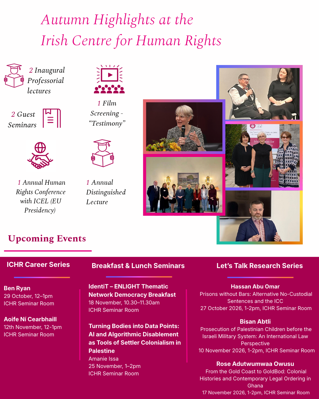 ICHR Semester Highlights and Upcoming Events