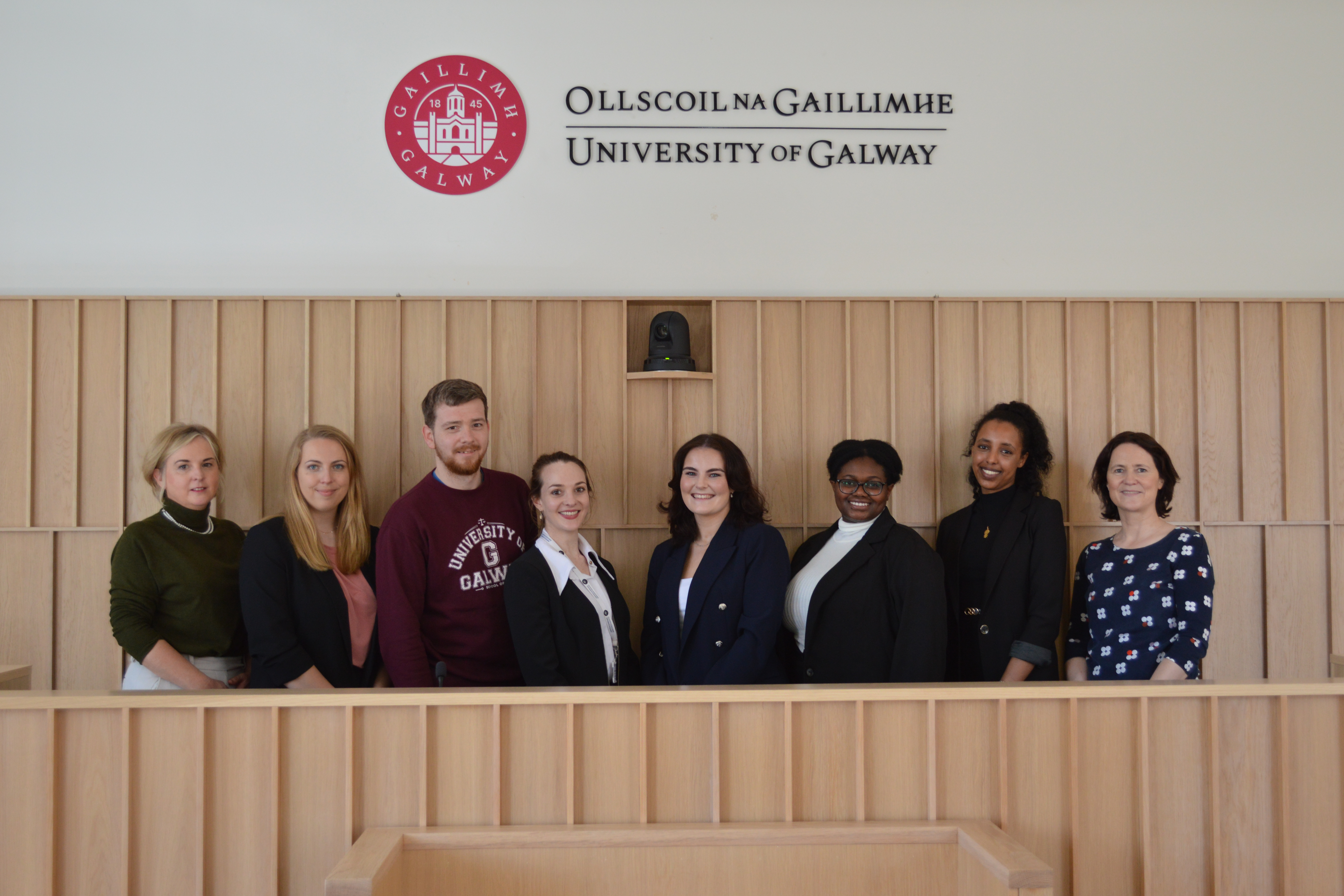 Dr Connie Healy, Desirée Balser (LLM General), David Crawford (LLM International and Comparative Business Law), Ashleigh Potterill-Veltman (LLM International Human Rights), Róisín Elizabeth Cowan (LLM General), Sandra Shogbaike (LLM General), Bethlehem S Gebeyaw (LLM General), and Ms Ursula Connolly.