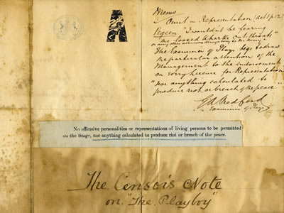 1907 The Playboy of The Western World, J.M. Synge Censor's note, page 2