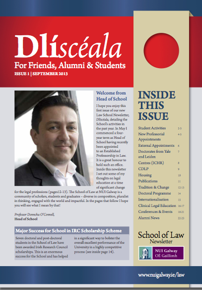 Dlisceala cover 2013 School of Law Newsletter