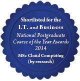 MSc Cloud Computing shortlisted