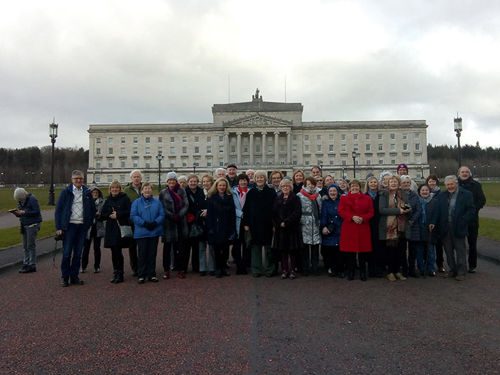 Belfast group outside Stormont
