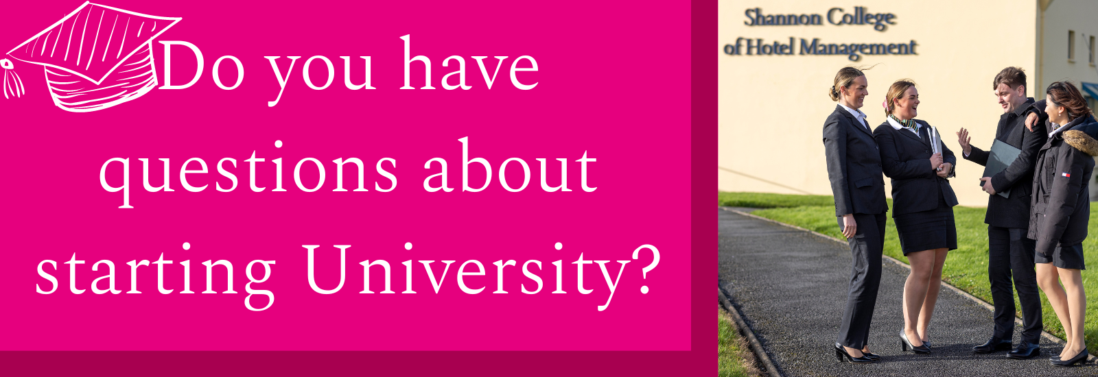 poster saying "do you have questions about starting university?"