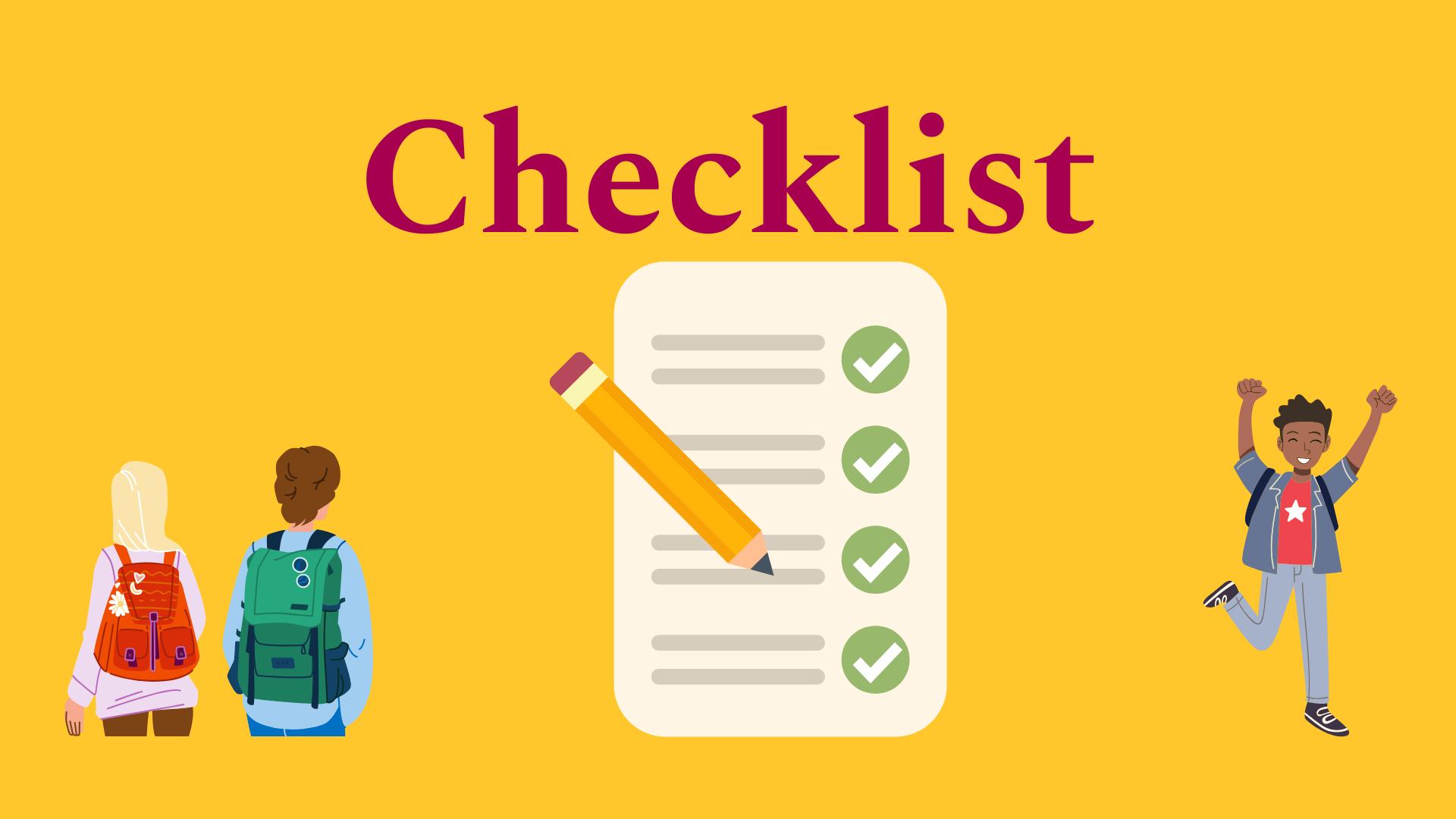graphic of a checklist with ticks and a pencil