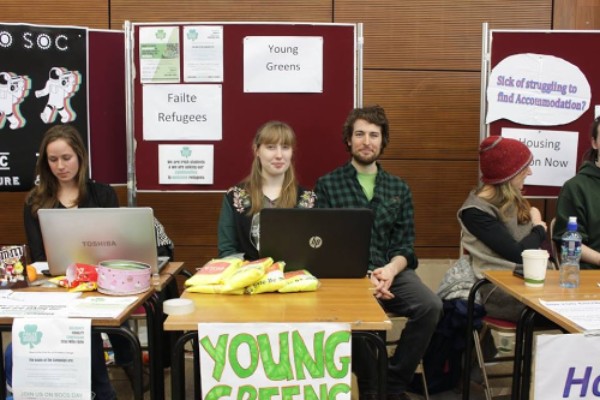 students from Young Greens Society at the Society Fair