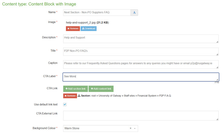 Content type Content Block with Image fields to complete in t4