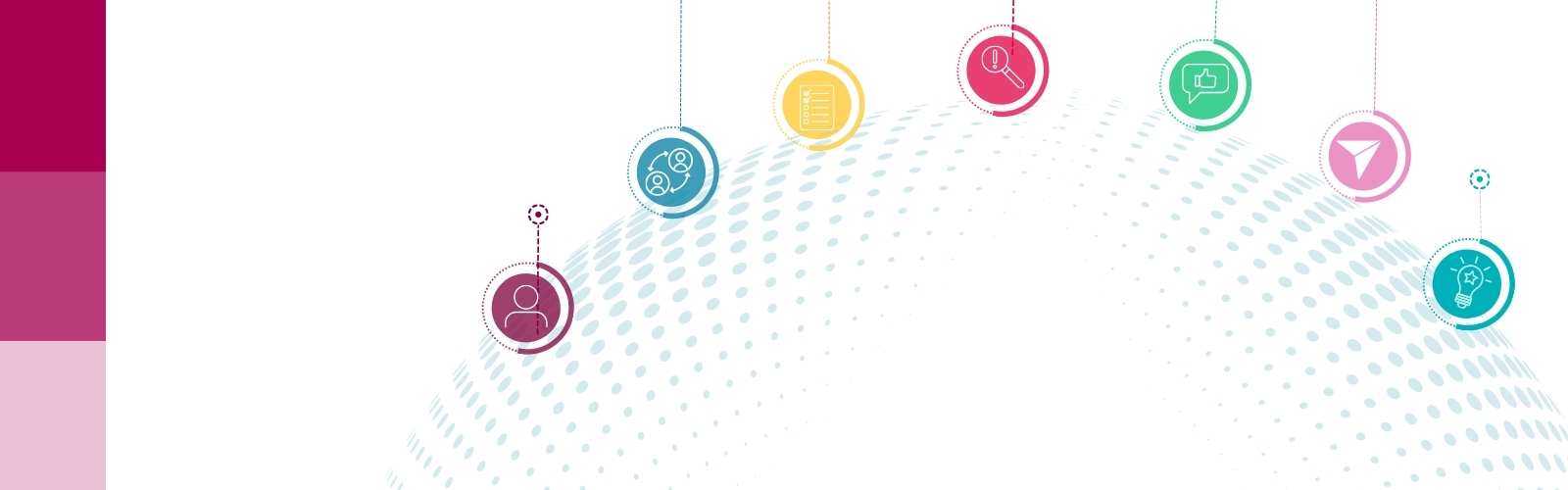 Icons on a dotty background, as a visual indicator of the Research Community Portal